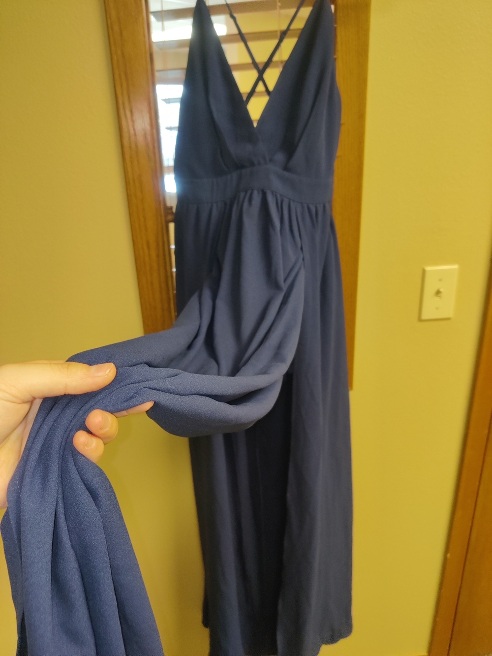 SHEIN Navy Blue Maxi Dress with Crisscross Back